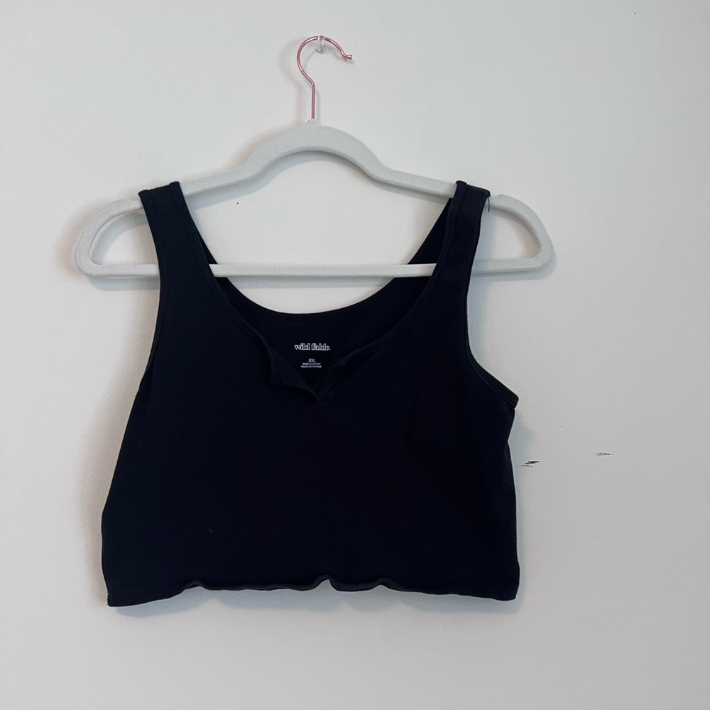 wild fable notch front cropped tank top